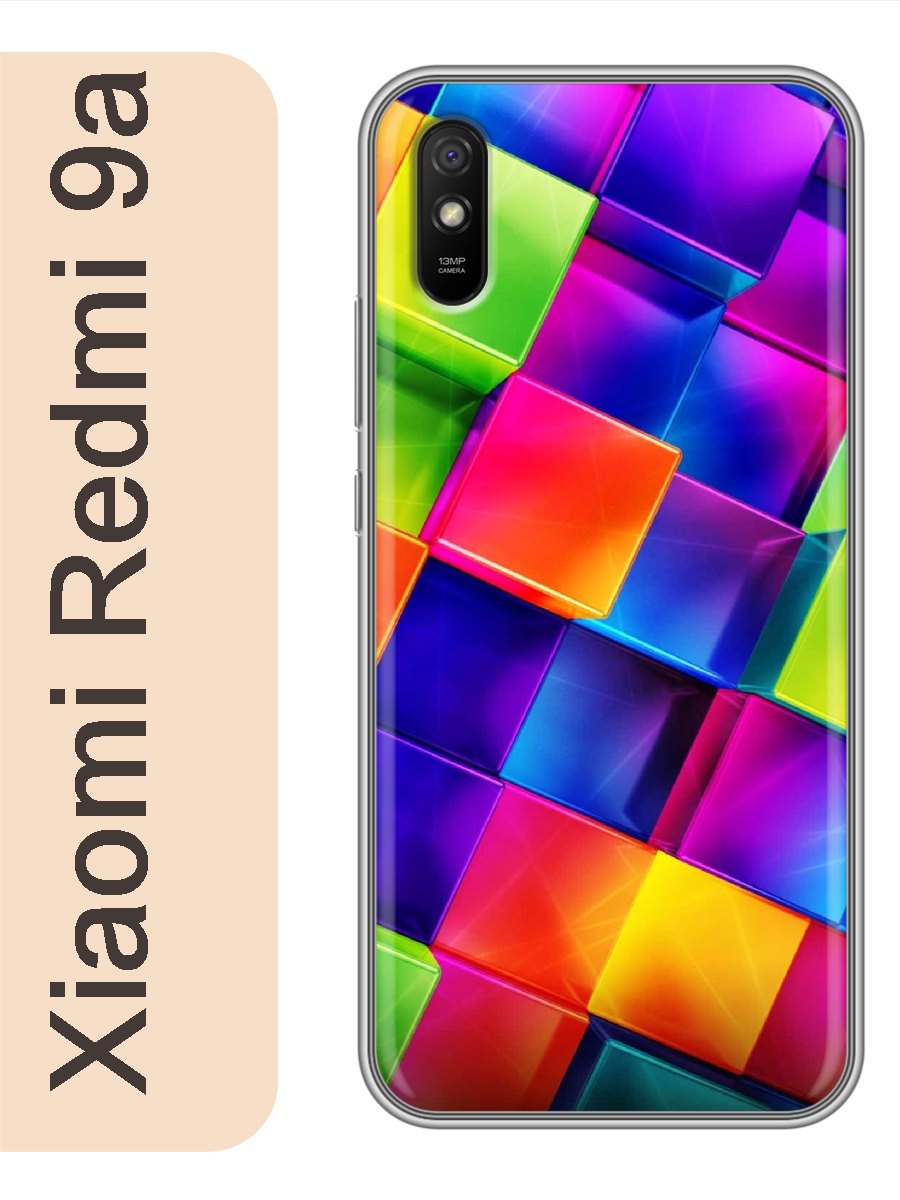 

Чехол на Xiaomi Redmi 9a кубики разноцветные 084, Прозрачный, red9arzne