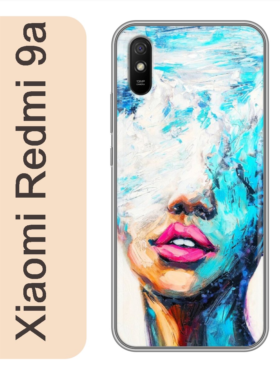 

Чехол на Xiaomi Redmi 9a картина лицо женское 065, Прозрачный, red9akart