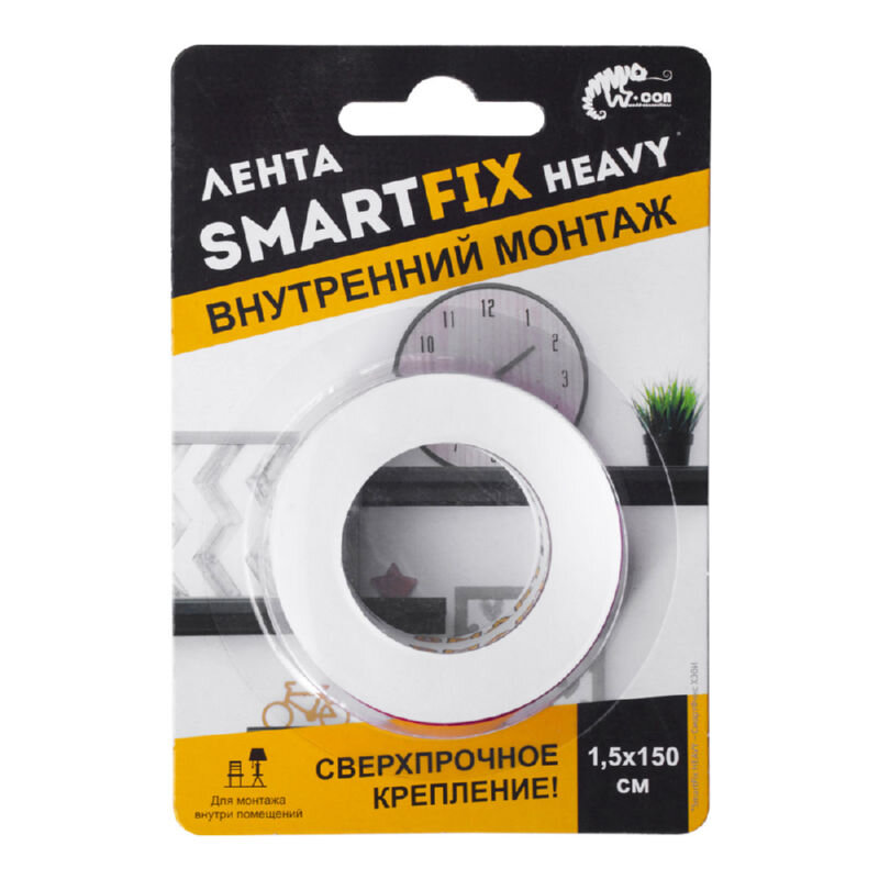 Монтажная лента W-Con SmartFix Heavy cверхсильная прозрачная 1,5 см х 150 см