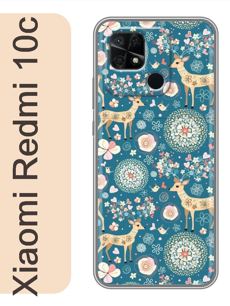

Чехол на Xiaomi Redmi 10c фон олени 415, Прозрачный, red10cfone