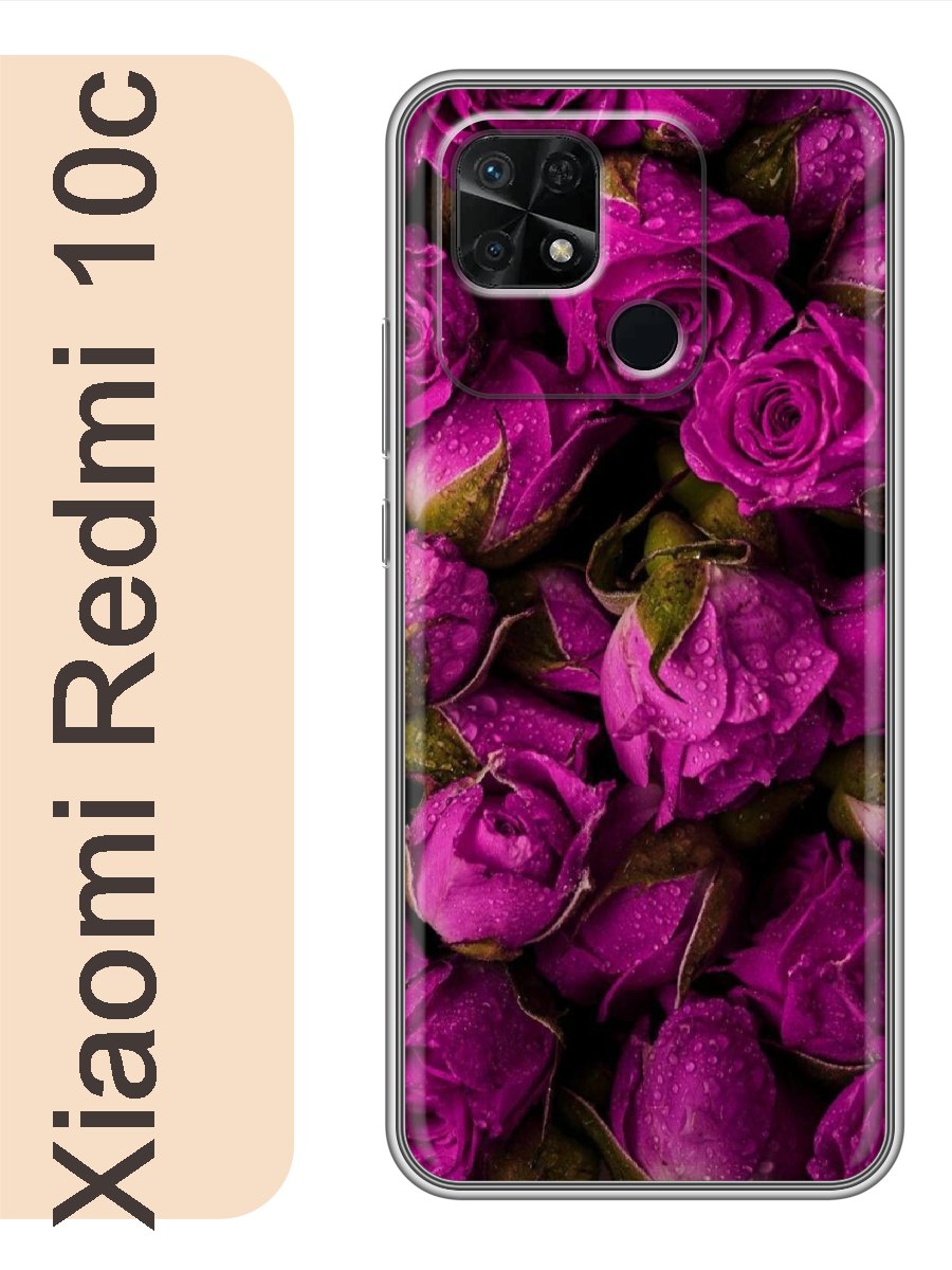 

Чехол на Xiaomi Redmi 10c розы 373, Прозрачный, red10cflws