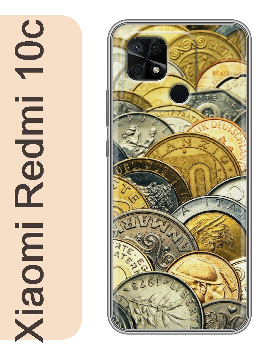 

Чехол на Xiaomi Redmi 10c деньги монеты 360, red10crzne
