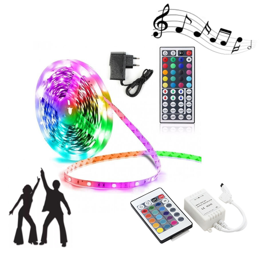 

Светодиодная лента RGB 5050 диммируемая Bluetooth , влагозащитная и пылезащитная