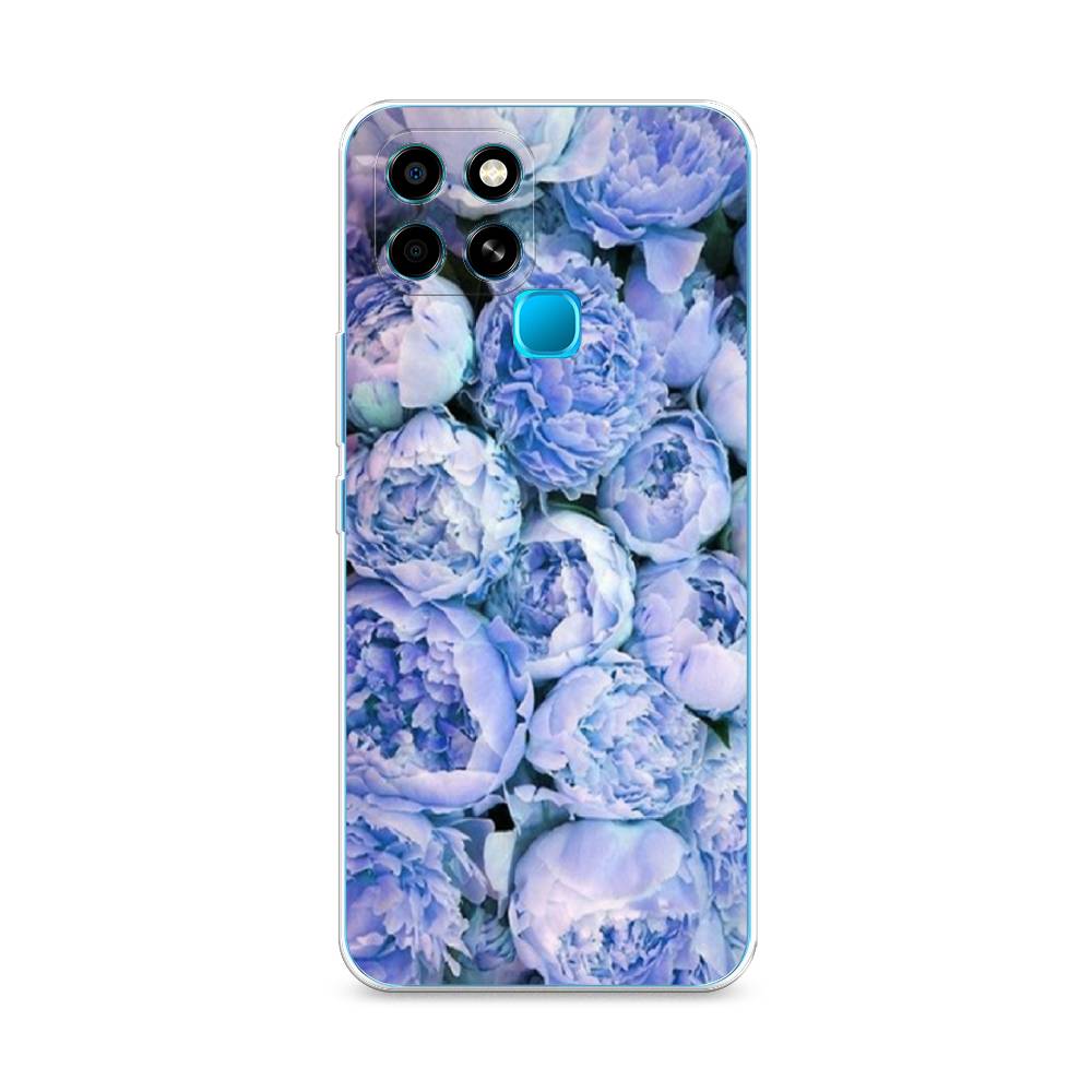

Чехол Awog на Infinix Smart 6 "Пионы голубые", Разноцветный, 3101050-8