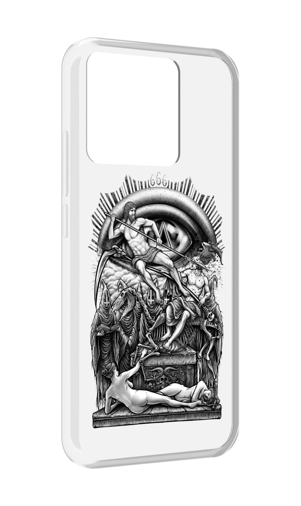 

Чехол MyPads Tocco для Xiaomi Redmi 10A оракул черно белый, Прозрачный, Tocco