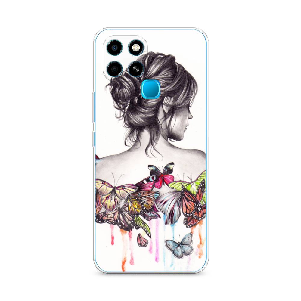 фото Чехол awog "девушка с бабочками" для infinix smart 6