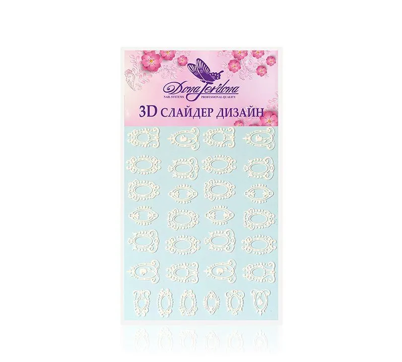 

3D Слайдер Dona Jerdona для дизайна ногтей №12 Винтажный медальон, Черный, 101066