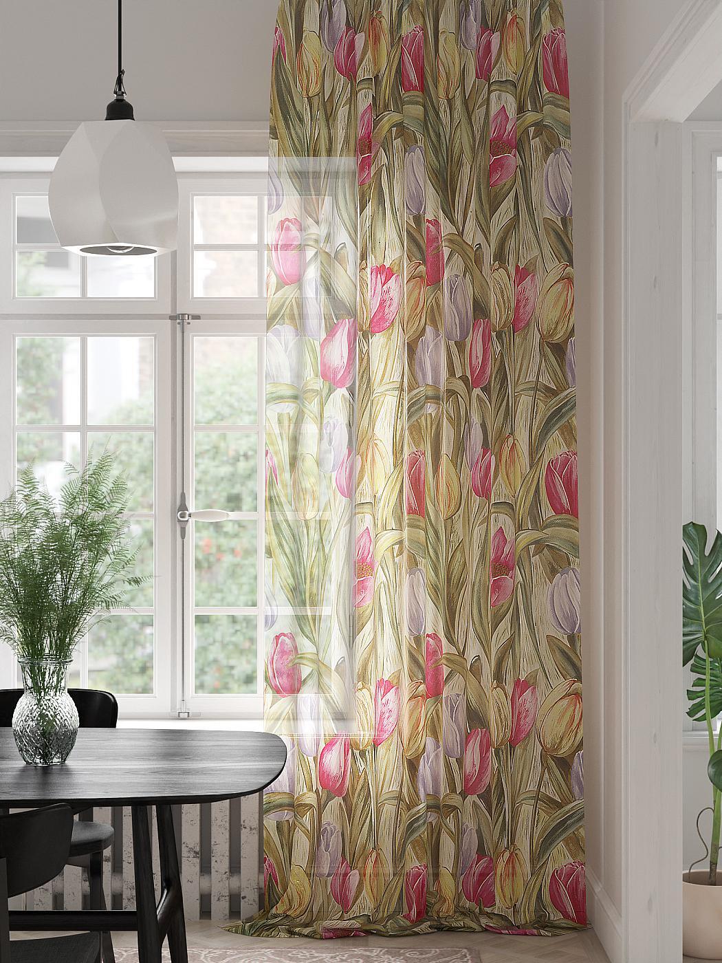 

Тюль AT HOME Тенлипас высота 280 см, ширина 150 см, крепление - шторная лента, Бежевый, 974295