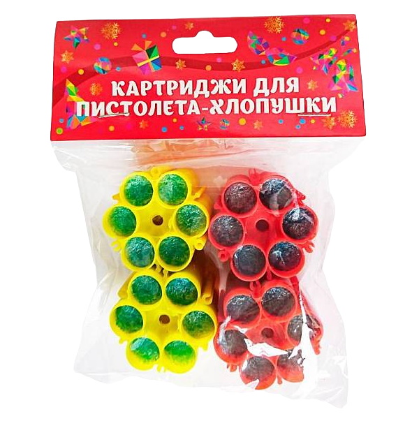 

Картриджи для хлопушки-пистолета 4 шт, Разноцветный