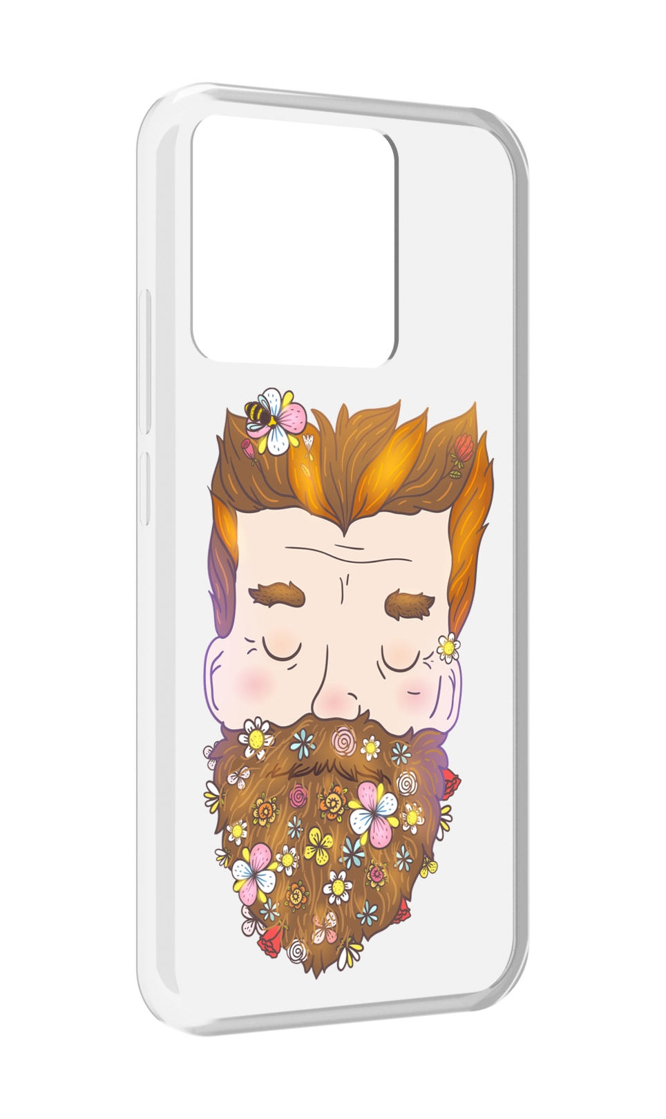 

Чехол MyPads Tocco для Xiaomi Redmi 10A мужчина с цветами в бороде, Прозрачный, Tocco