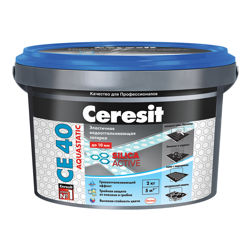 Затирка Ceresit №88 aquastatic се 40 темно-синяя ведро 2 кг