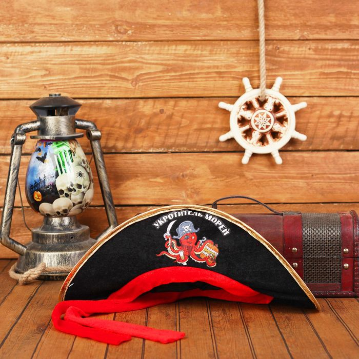Шляпа пиратская Укротитель морей, детская, р-р 50-54 шляпа котелок фетр р 56–58