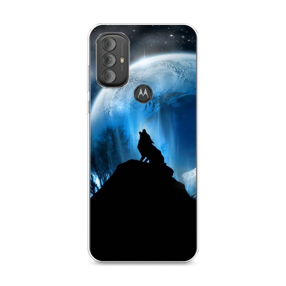 

Чехол на Motorola Moto G Power 2022 "Волк 2", Синий;черный;белый, 242850-1