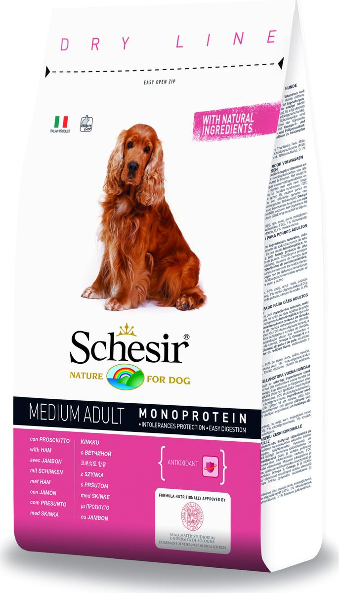 

Сухой корм для собак Schesir Dry Line ветчина, 3кг, Dry Line