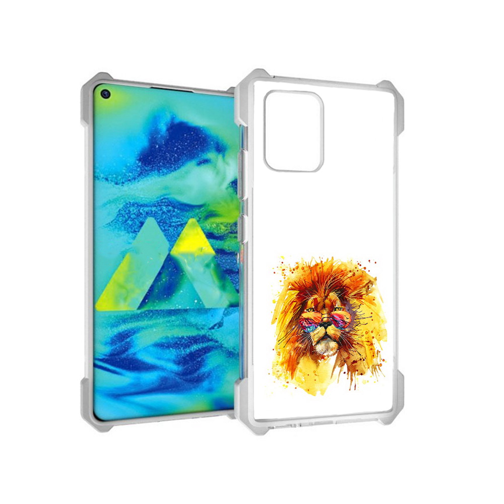 

Чехол MyPads Tocco для Samsung Galaxy S10 Lite лев в очках (PT143840.502.436), Прозрачный, Tocco