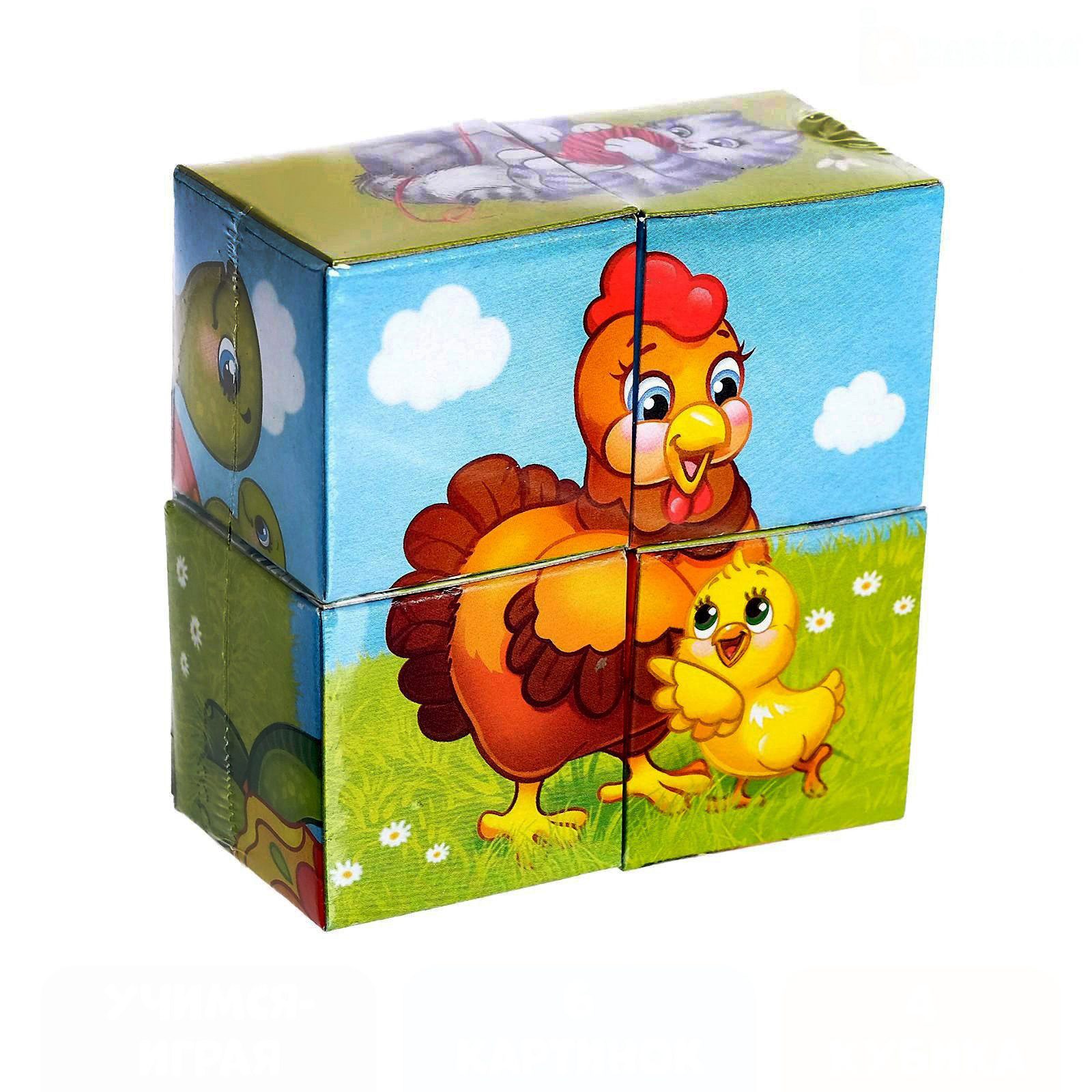 Кубики IQ-ZABIAKA картонные Мамы и дети 4 шт 4205362