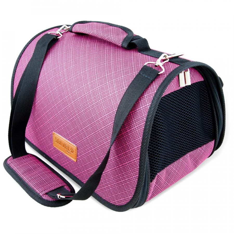 Сумка-переноска для кошек SAIVAL с карманом, 24x36x23см розовый