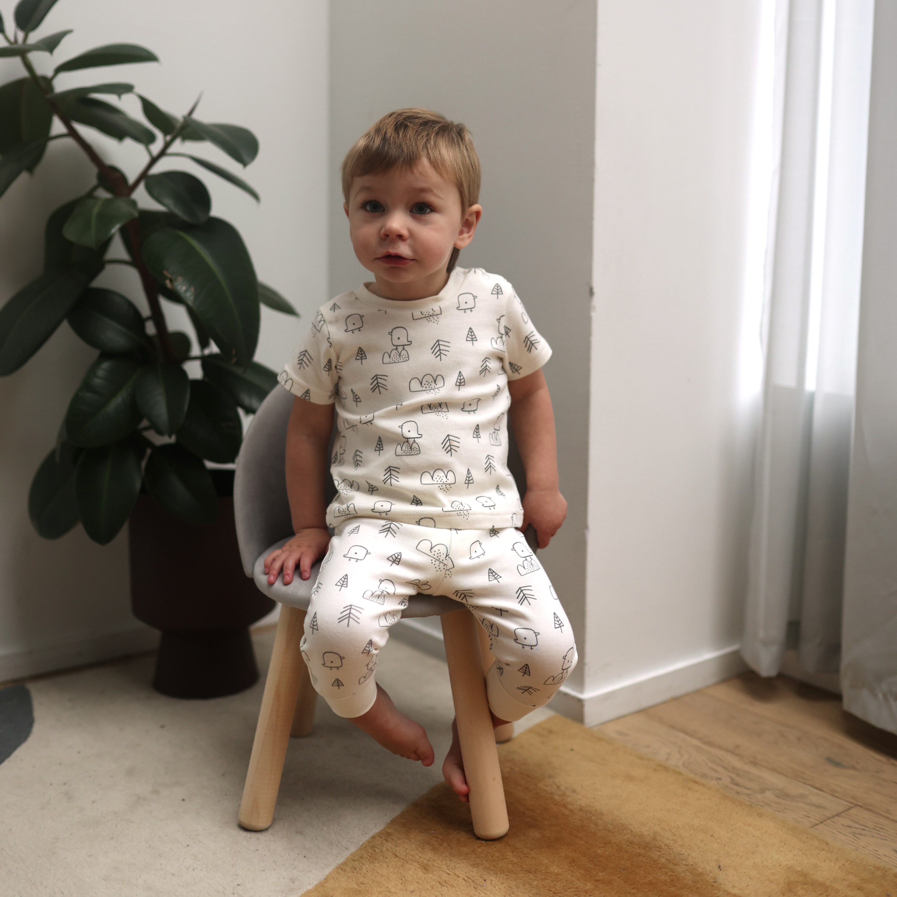 Футболка со штанишками MowBaby  Birds  Milk 2-82 р.74