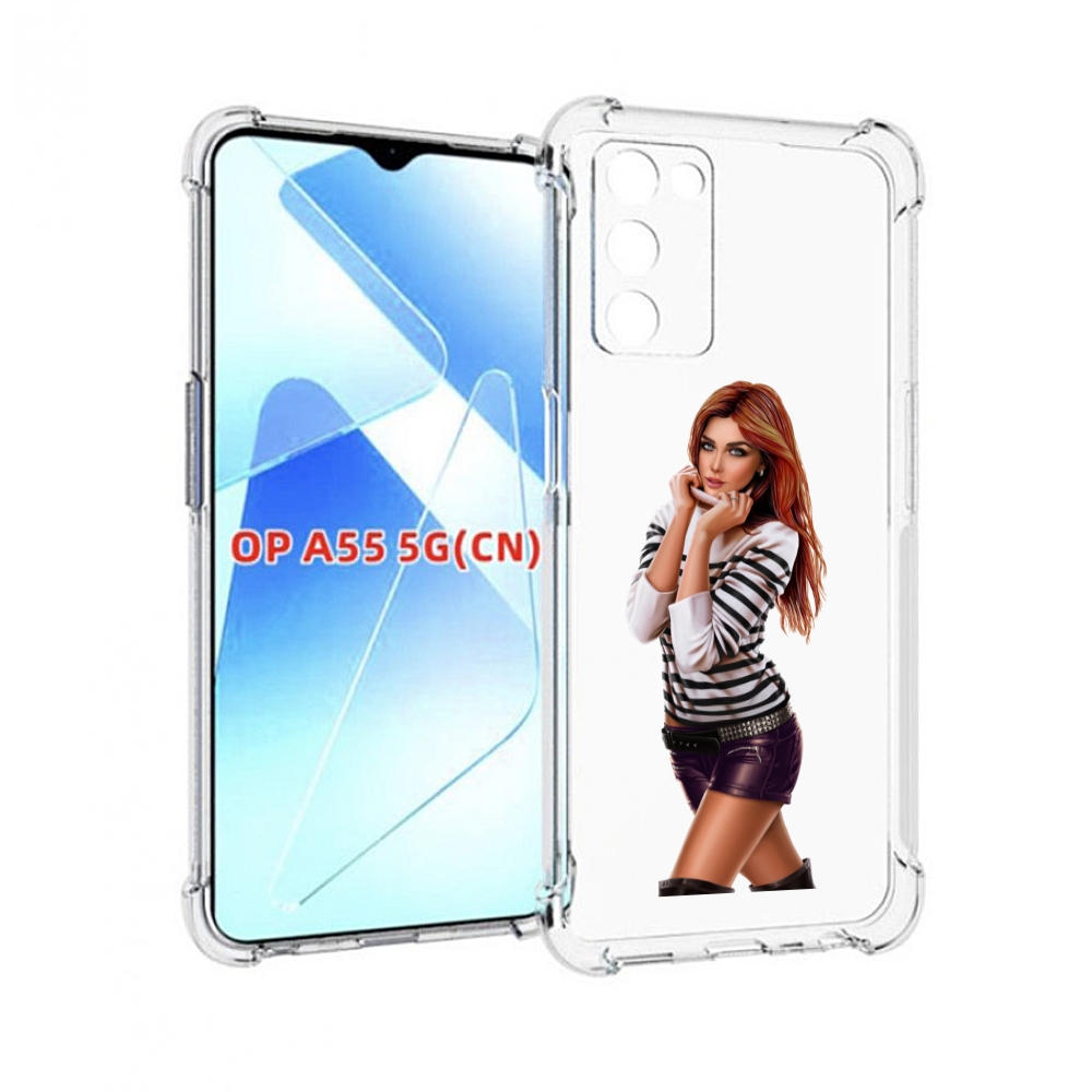 Чехол MyPads девушка-в-свитере-с-полоской для Infinix Zero X Neo