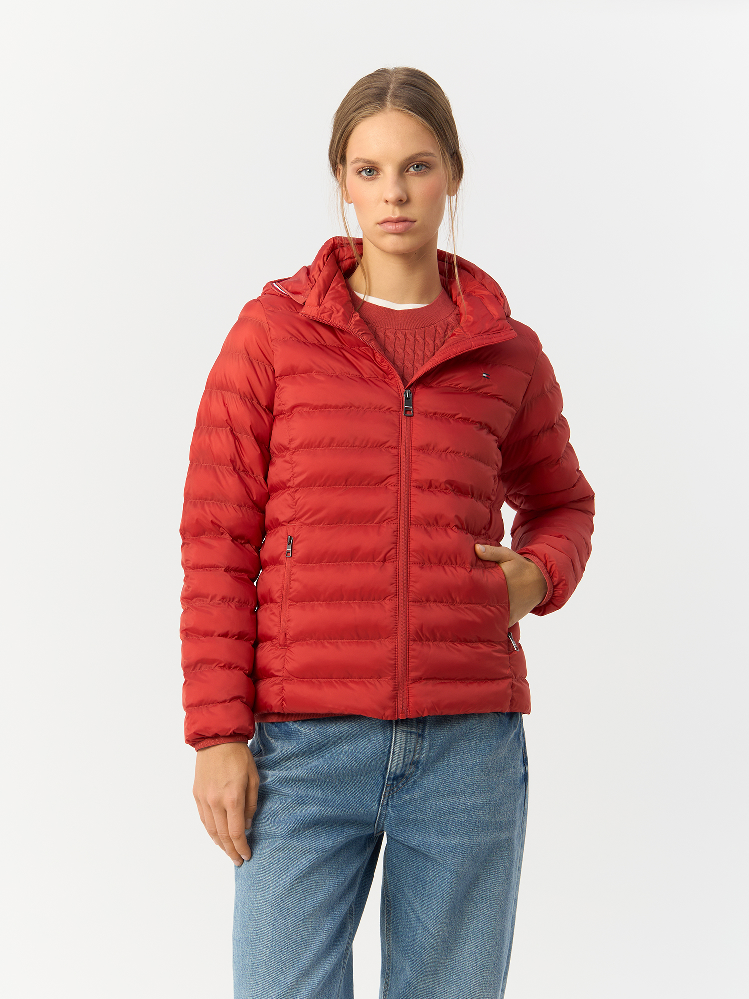 Пуховик женский Tommy Hilfiger WW0WW38927, красный, XS