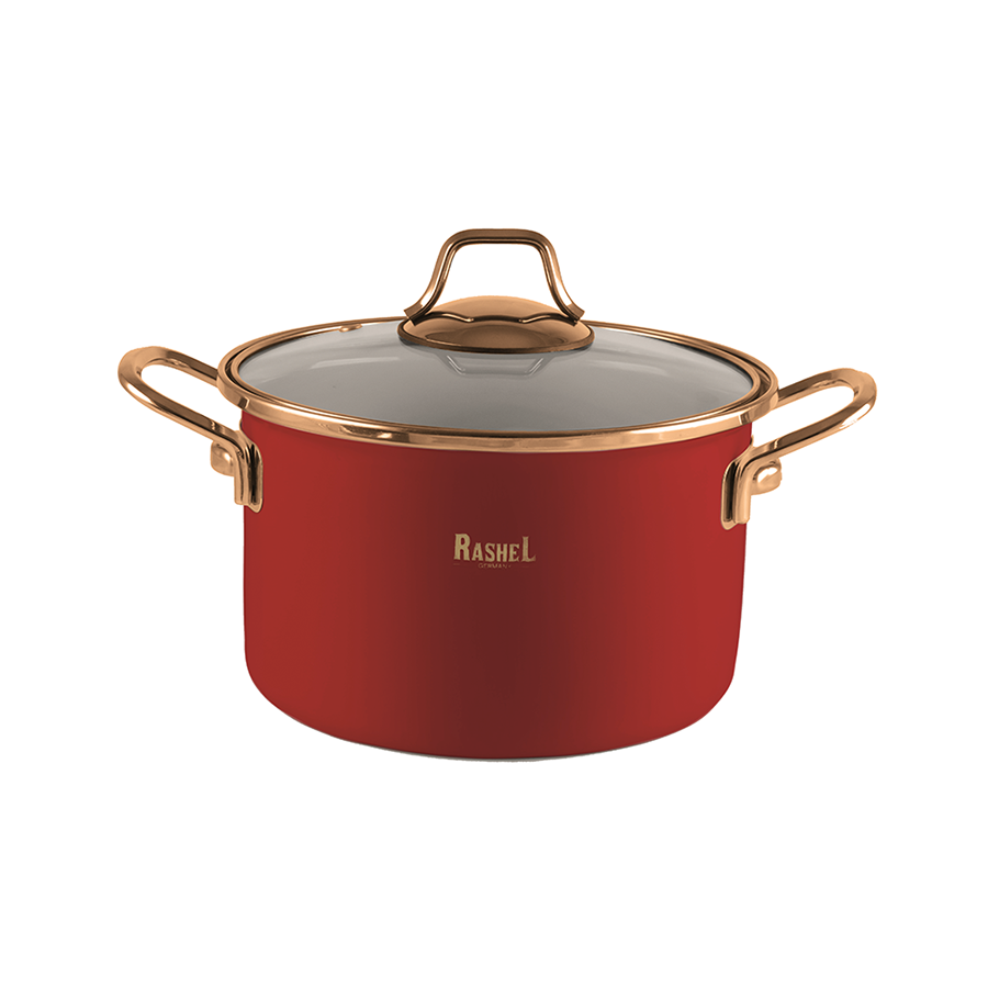 

Кастрюля с крышкой Rashel, эмалированная, 2,1 л, Красный, MRSH-Кастрюли1-6