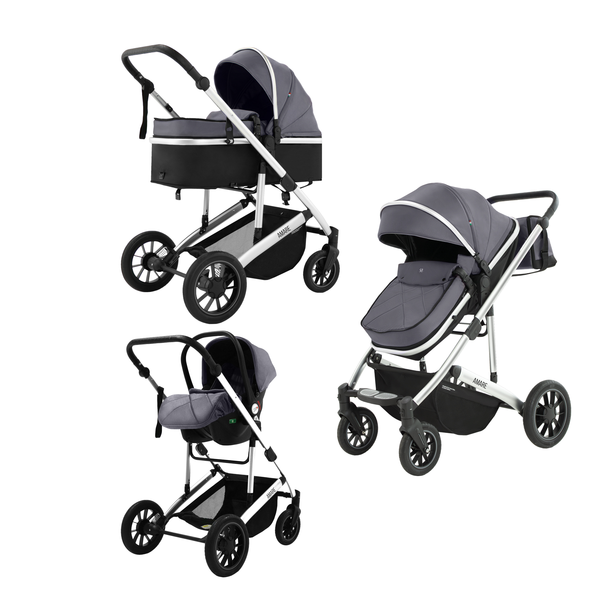 Коляска Sweet Baby Amare 3в1 Grey