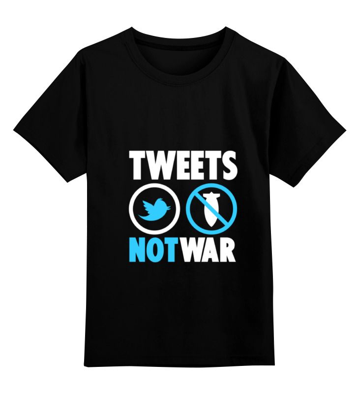 Купить 0000000752859, Детская футболка Printio Tweets not war цв.черный р.140,