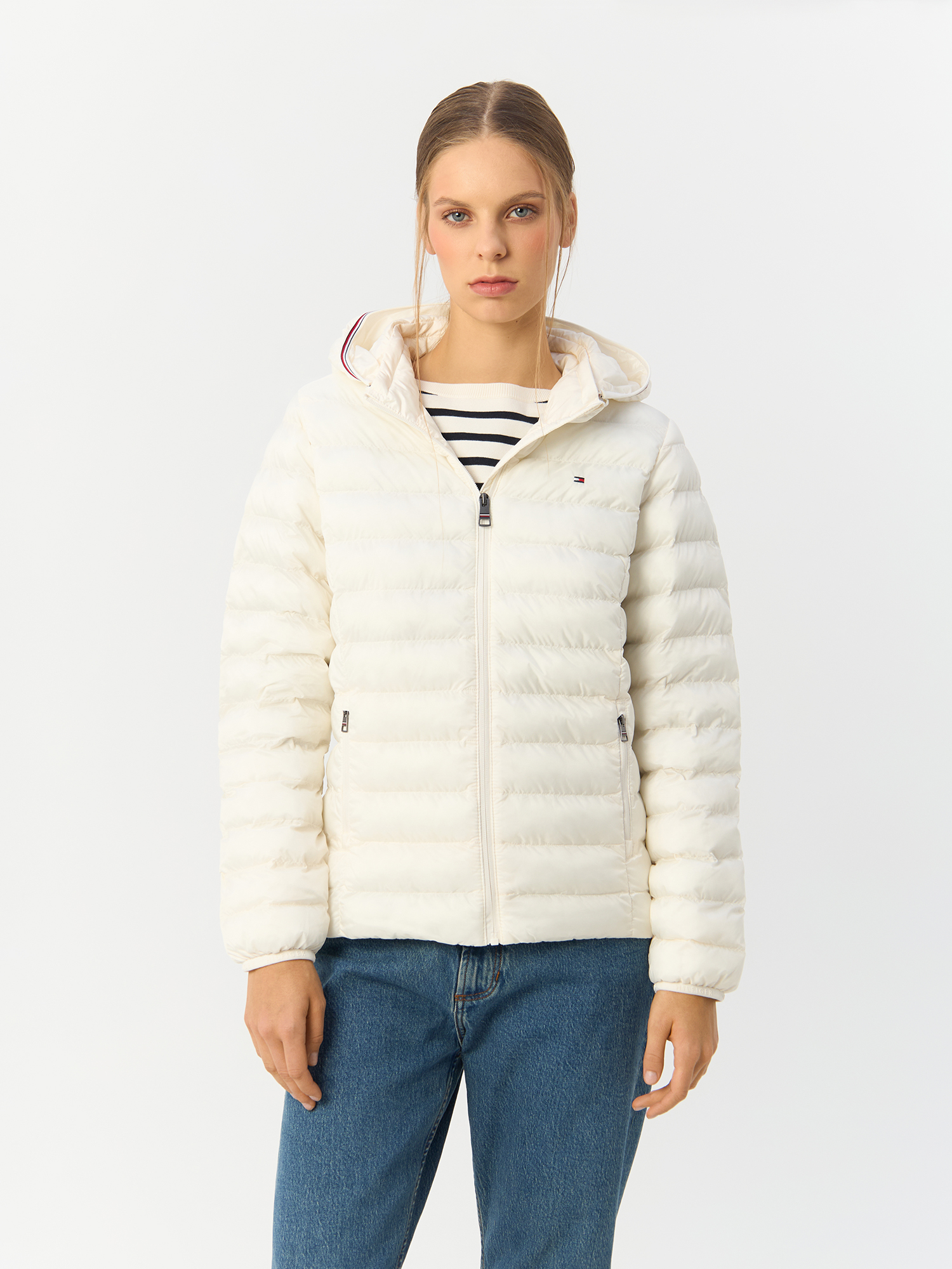 Пуховик женский Tommy Hilfiger WW0WW38927, белый, XS