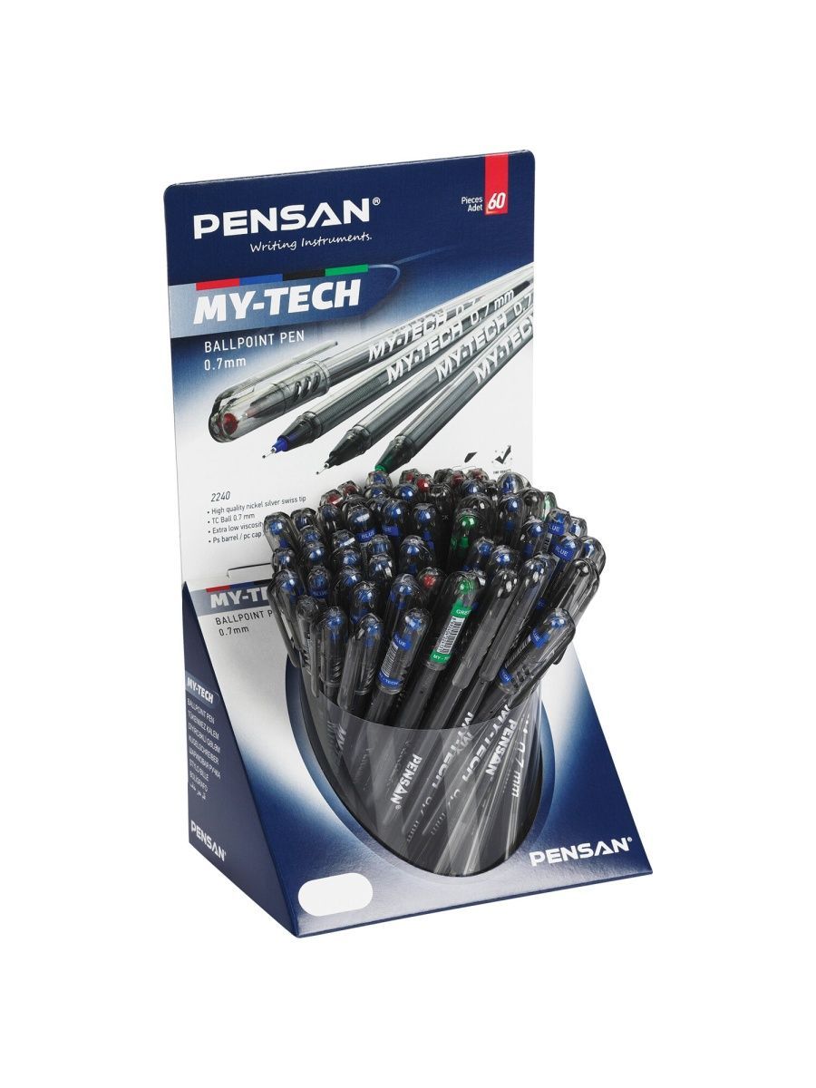 

Ручка шариковая масляная PENSAN "My-Tech Colored" 2240/S60-4, 60 штук в упаковке