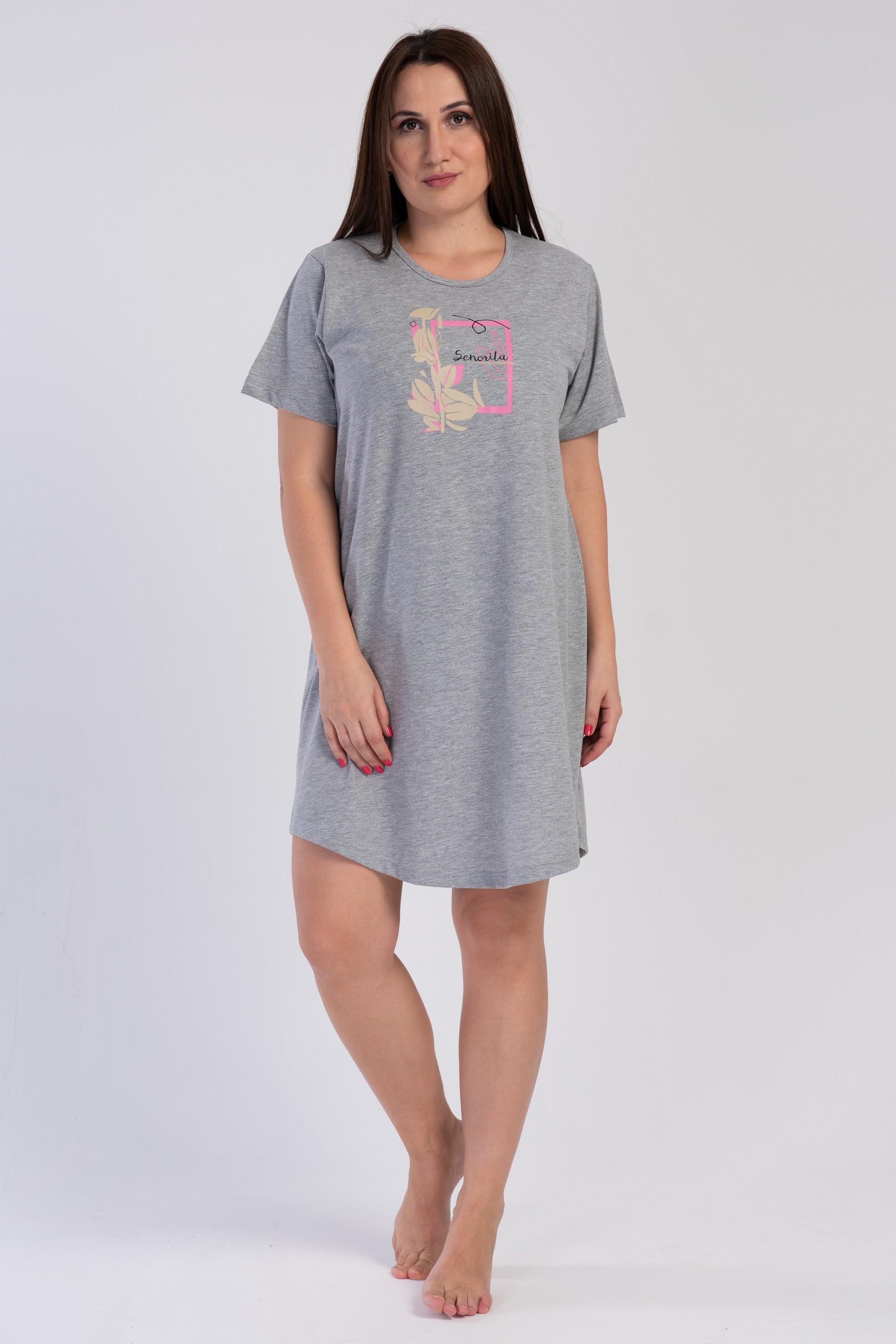 

Ночная сорочка женская VIENETTA 312057_0000 серая 2XL, Серый, 312057_0000