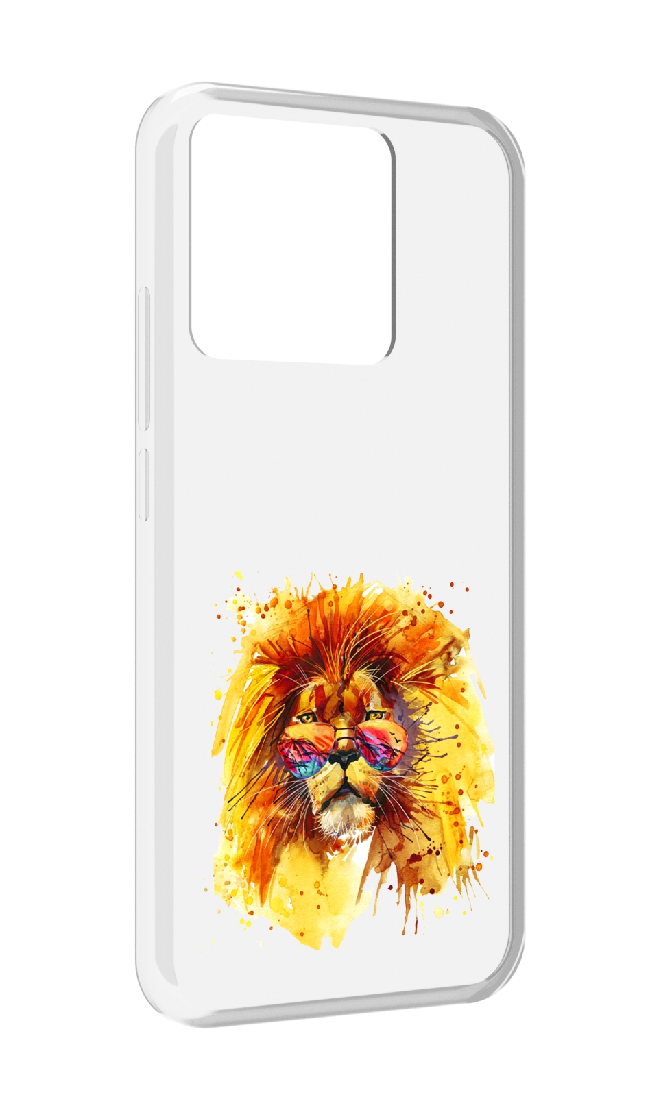 

Чехол MyPads Tocco для Xiaomi Redmi 10A лев в очках, Прозрачный, Tocco