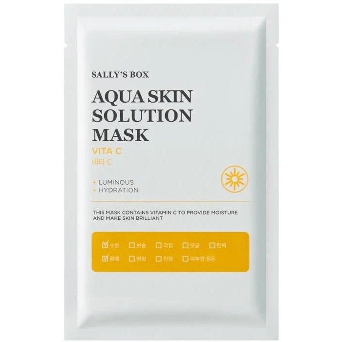 Маска для лица Sally's Box Aqua Skin Solution Mask Vita C с витамином С, тканевая, 22 мл маска для лица vita мгновенный лифтинг 50 г