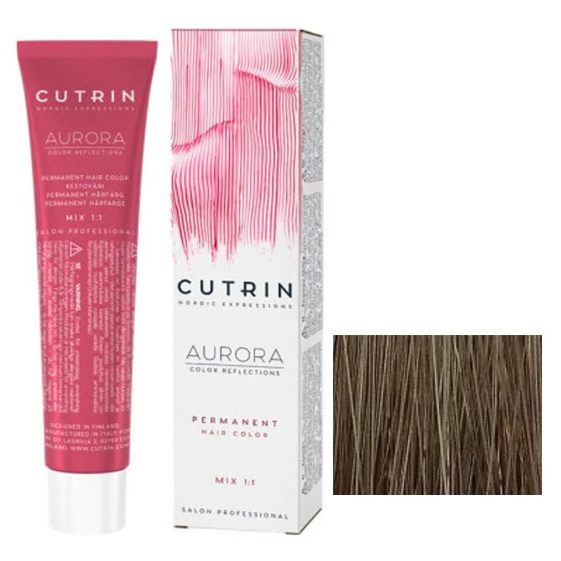 Краска для волос CUTRIN AURORA Permanent Hair Color 8.1 Светлый пепельный блондин 60 мл проявитель cutrin aurora 6% 60 мл