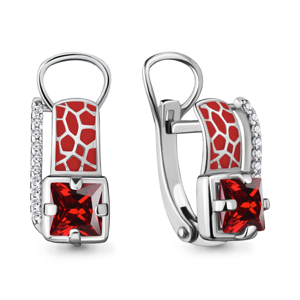 

Серьги из серебра с гранатом Aquamarine 4464503А_925_р, 4464503А_925_р