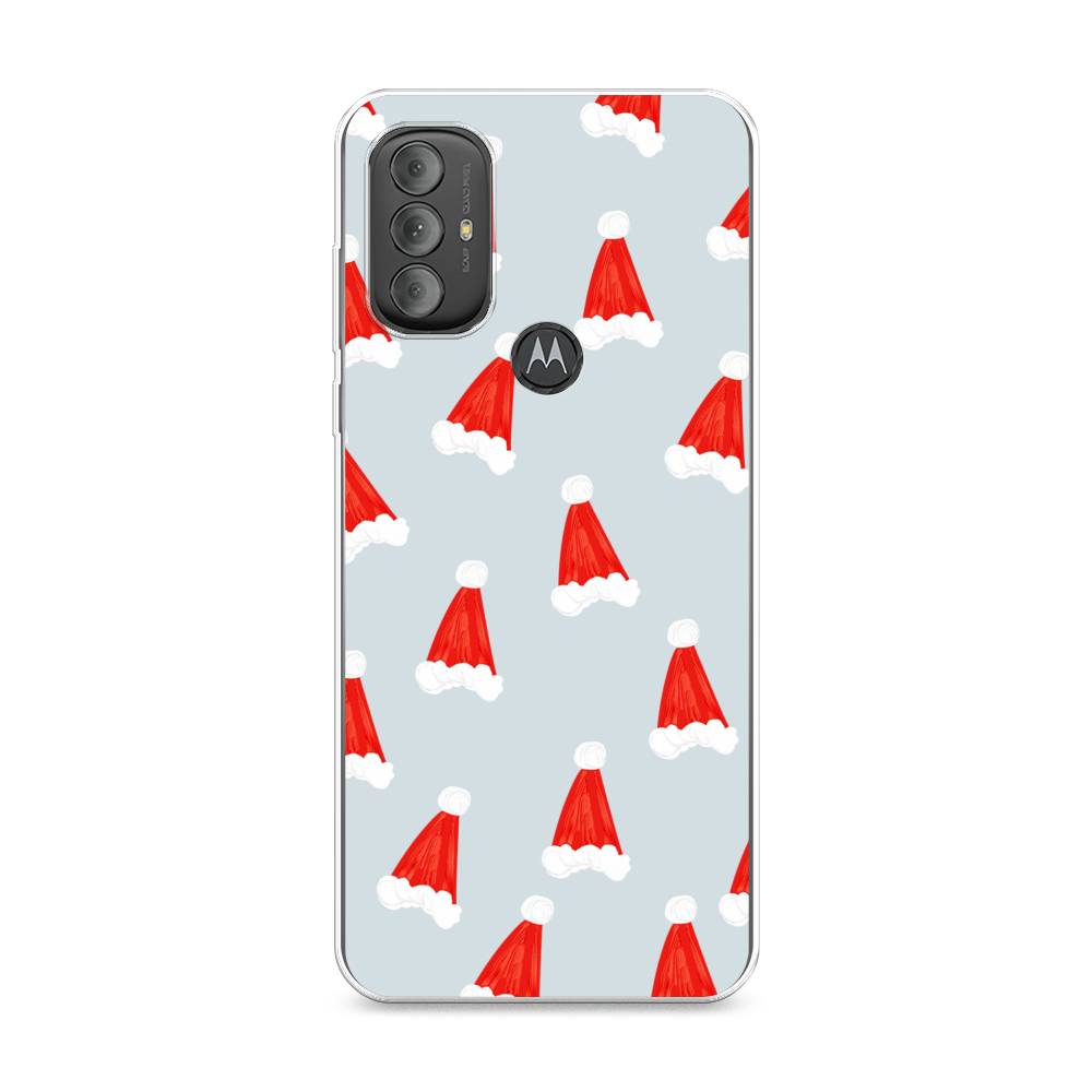 

Чехол на Motorola Moto G Power 2022 "Новогодние шапочки", Белый;красный;серый, 242850-5