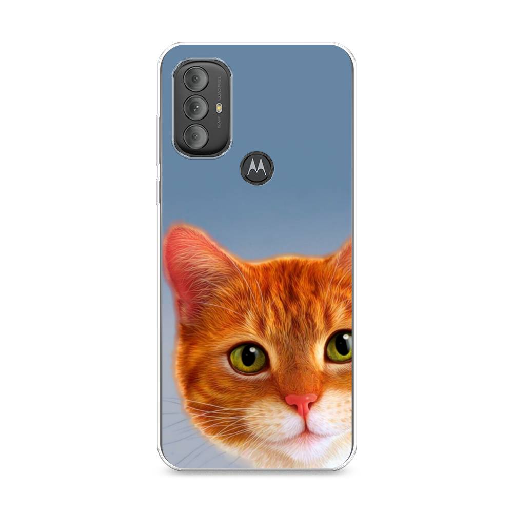 

Чехол на Motorola Moto G Power 2022 "Любопытный котик", Коричневый, 242850-1