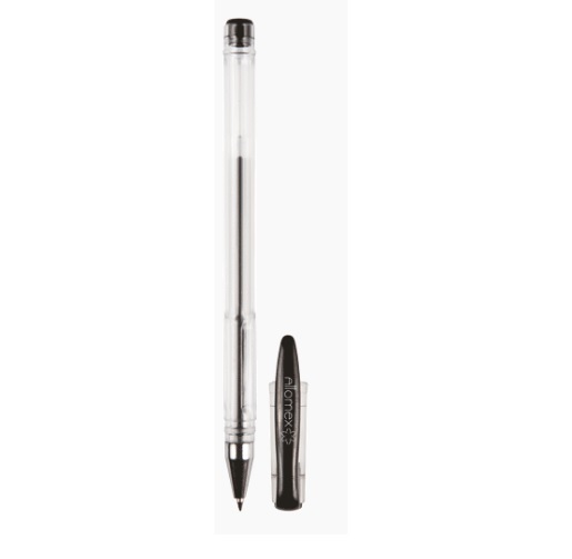 Ручка гелевая Attomex 5051348 черная, 0,5 мм, корпус прозрачный, ст 130мм, 10 штук