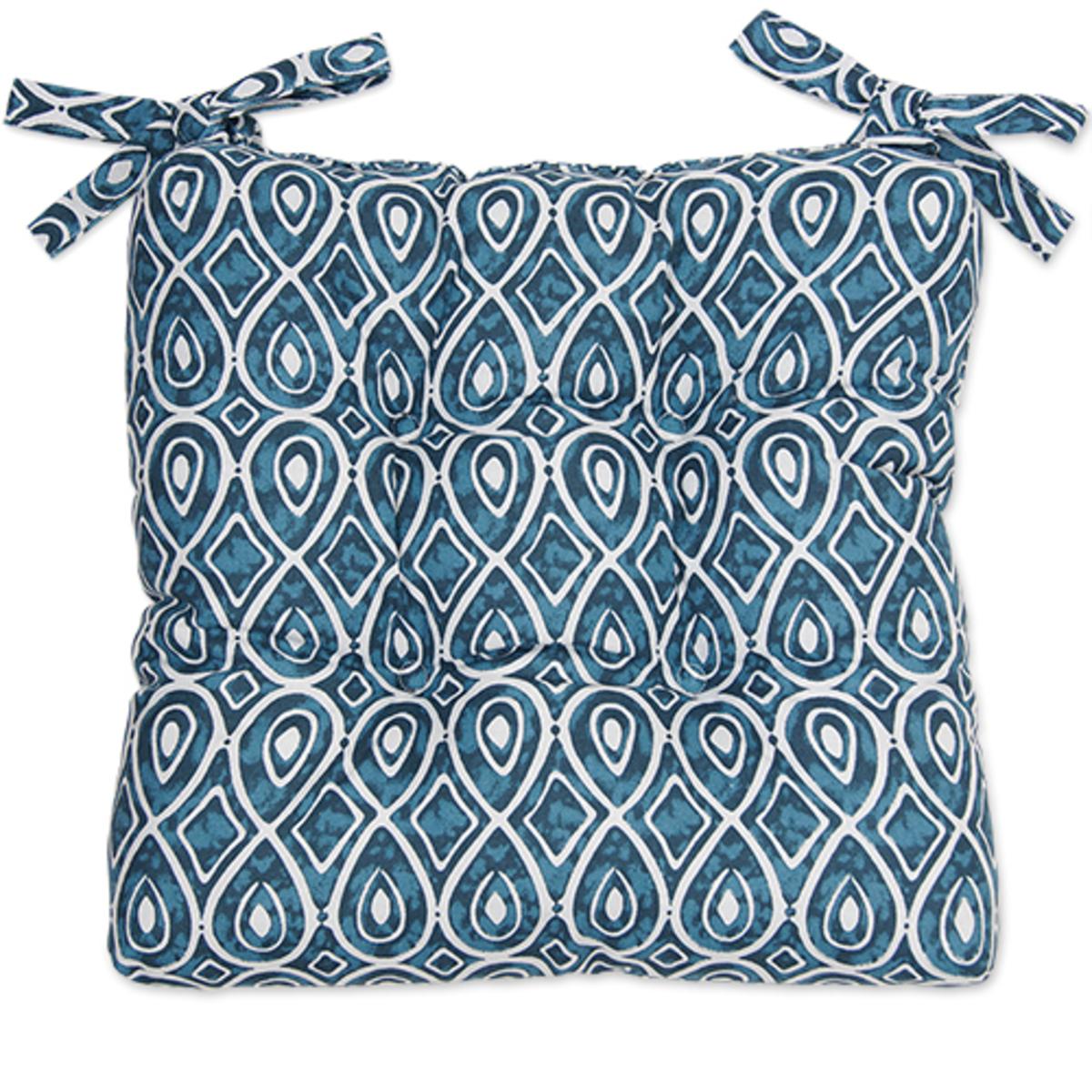 

Сидушка на стул с завязками Традиция 40х40 бязь Орнамент белый, 29836257-40 х 40, Синий, сидушка бязь