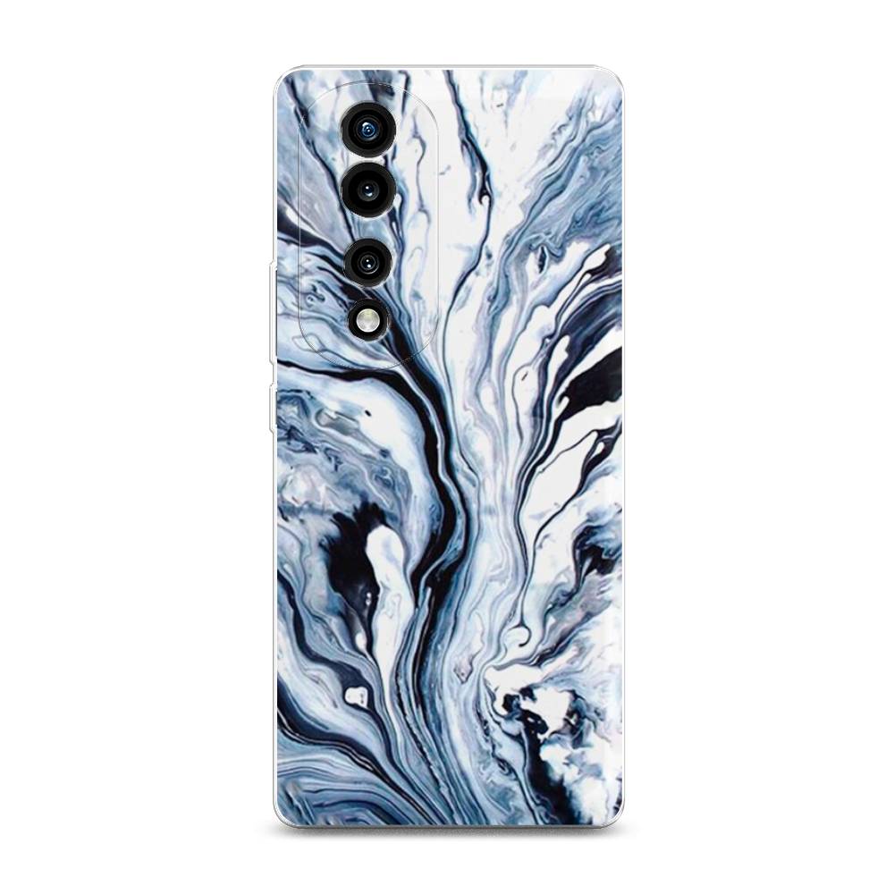 

Силиконовый чехол "Голубой минерал мрамор" на Honor 70 Pro, 6108350-3