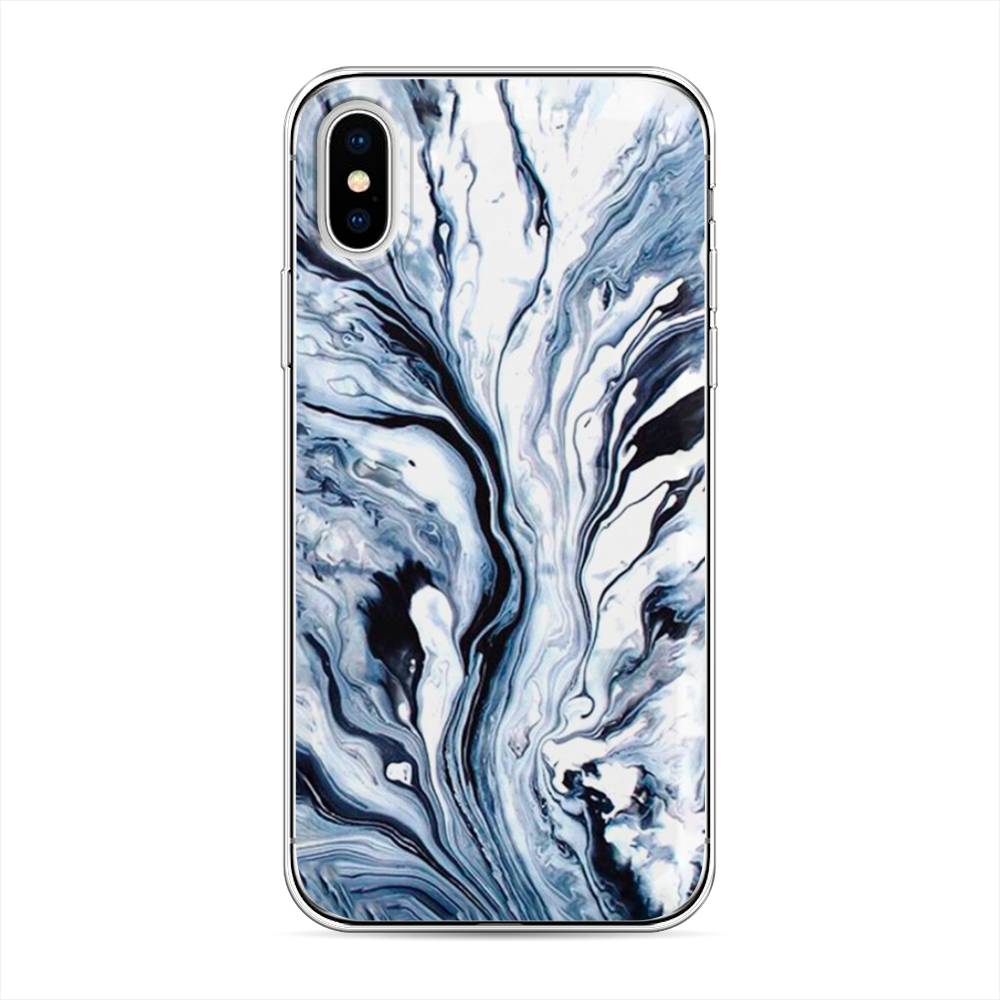 

Чехол Awog на Apple iPhone XS (10S) / Айфон XS (10S) "Голубой минерал мрамор", Разноцветный, 11850-3
