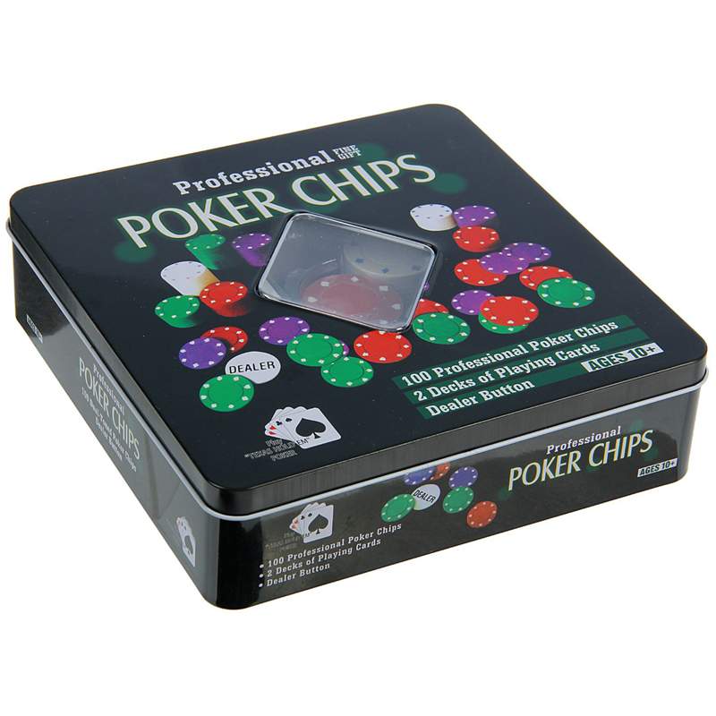 Набор для игры в "Покер", (100 фишек, 2 колоды карт), коробка (арт. 310768)
