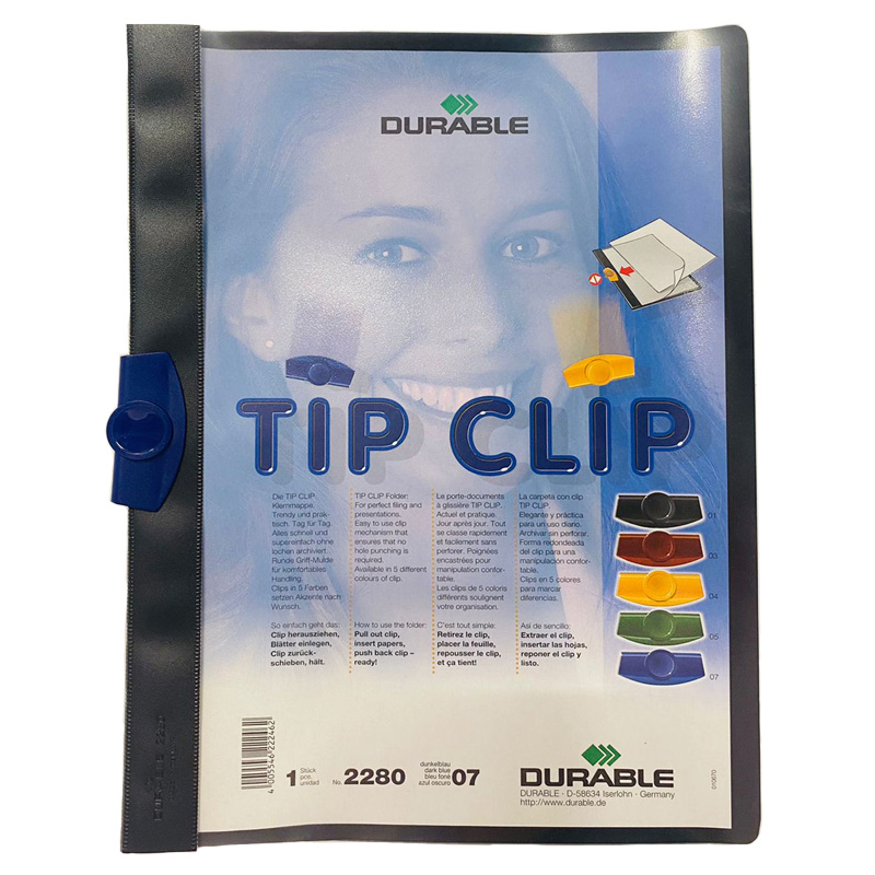

Durable Папка Durable Tipclip, с прижимным механизмом, А4 Синий