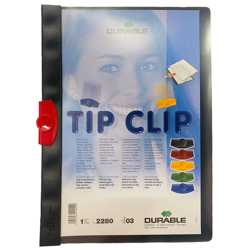 фото Durable папка durable tipclip, с прижимным механизмом, а4 красный