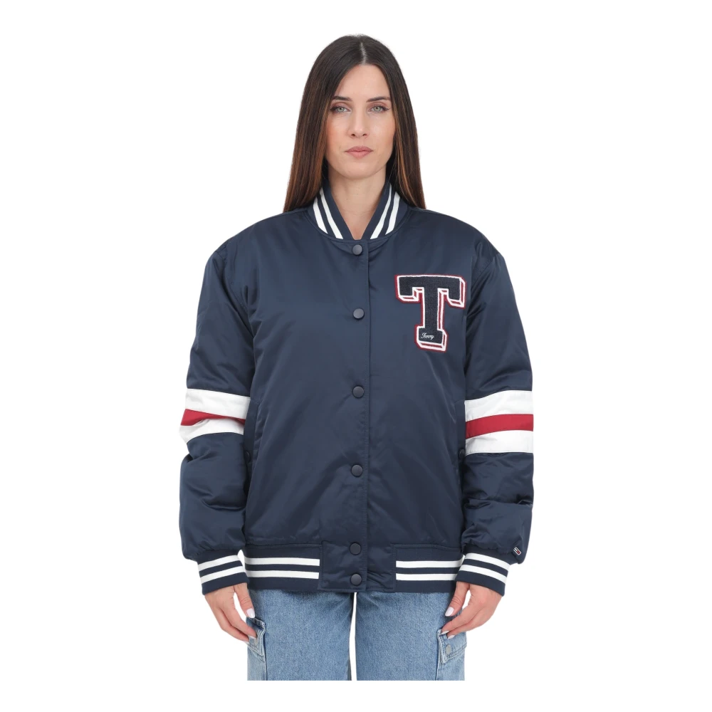 

Куртка женская Tommy Hilfiger Letterman Bomber DW0DW18306 синяя S, Синий, Letterman Bomber