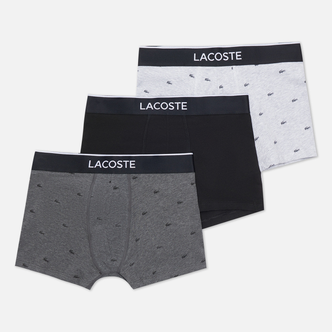 

Комплект трусов мужских Lacoste Underwear 5H3411-VDP серый; черный; белый L, 5H3411-VDP