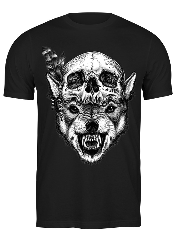 

Футболка мужская Printio Wolf & skull черная 3XL, Черный, Wolf & skull