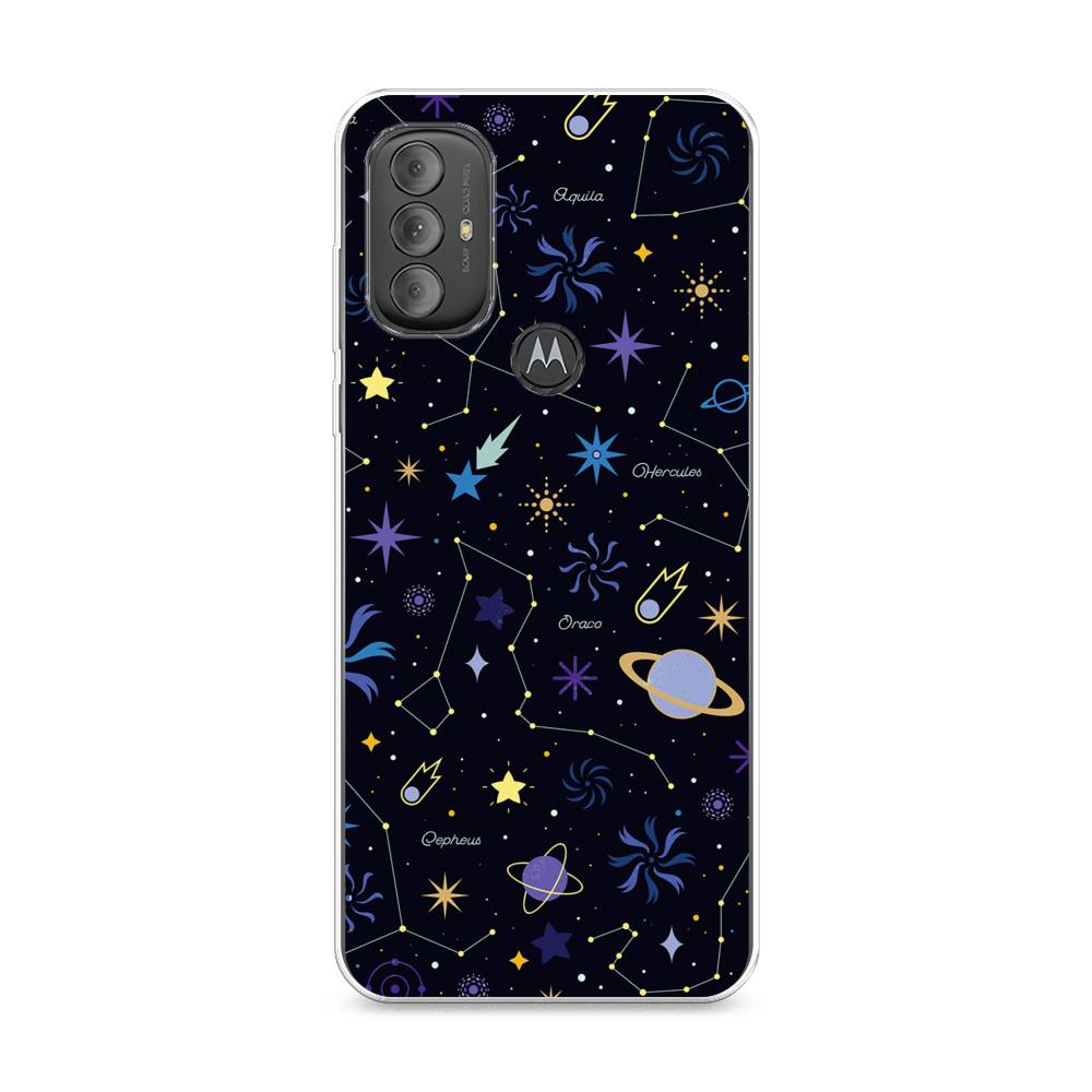 

Чехол на Motorola Moto G Power 2022 "Цветной космос", Желтый, 242850-2