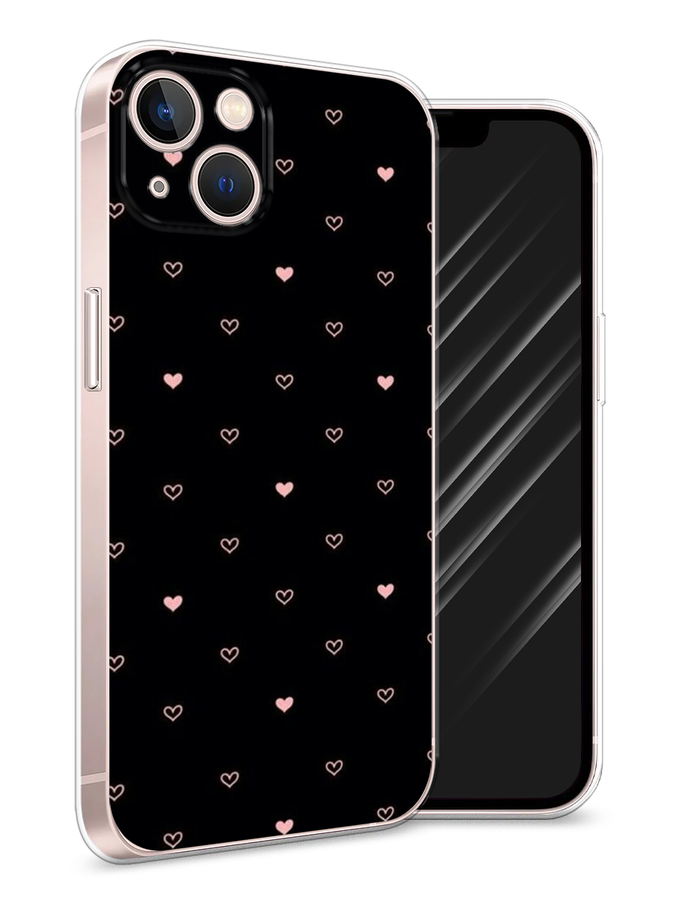 

Чехол Awog на Apple iPhone 13 / Айфон 13 "Черный фон и сердечки", Разноцветный, 14250-3