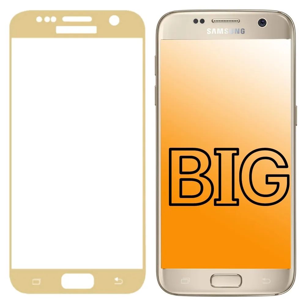 

Защитное стекло для Samsung Galaxy S7 с золотой рамкой, Galaxy S8