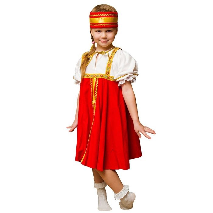 Карнавальный костюм Бока Хоровод платье повязка на голову 3-5 лет рост 104-116 см 2557453